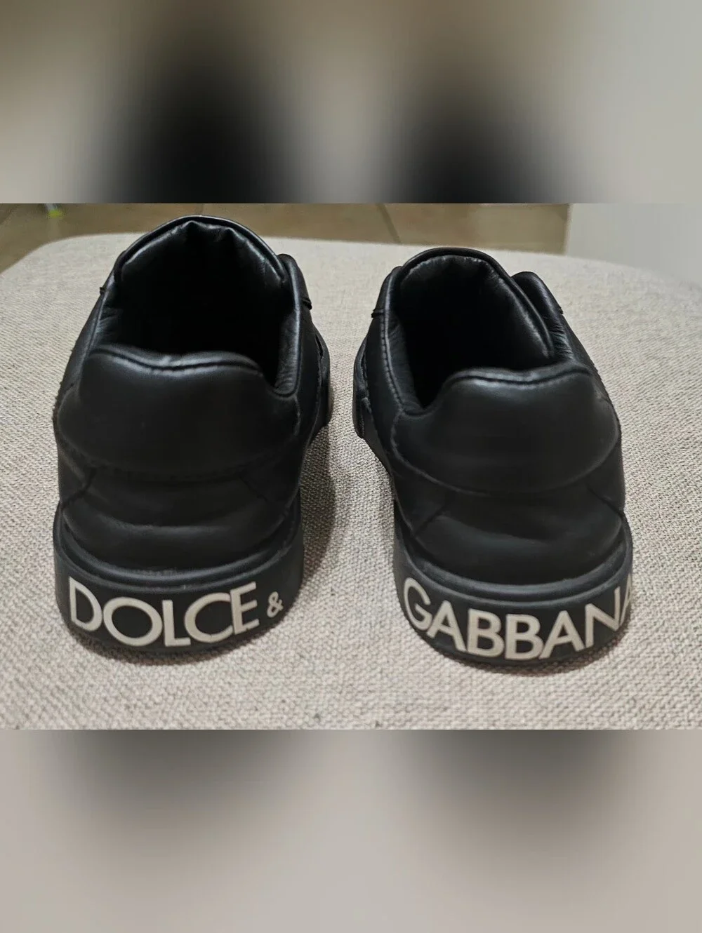 Dolce & Gabbana Black Sneakers with White DG Logo